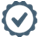 Icon representing a gear with a check mark inside.
