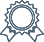 Icon representing a ribbon or stylized badge as a symbol of excellence.