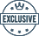Icon featuring a crown and the word Exclusive as a symbol of exclusivity.