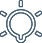 Icon representing a stylized light bulb as a symbol of an idea or innovation.