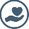 Icon representing a hand holding a heart.